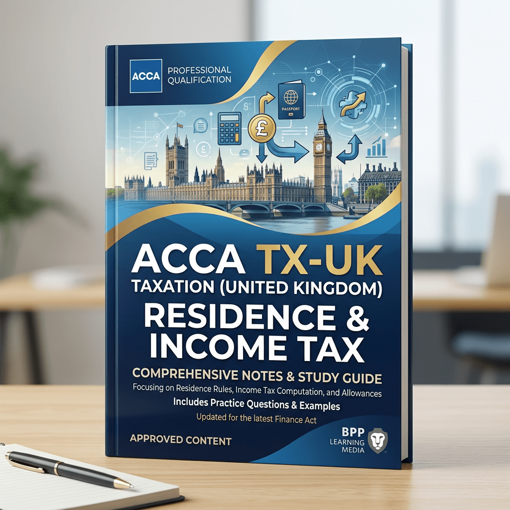 ACCA TX-UK Taxation United Kingdom residence and income tax comprehensive study guide book cover