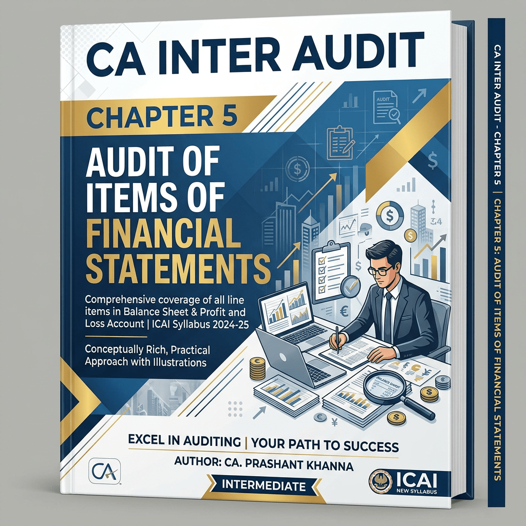 CA Inter Audit Chapter 5 book cover on audit of financial statement items with author and syllabus details