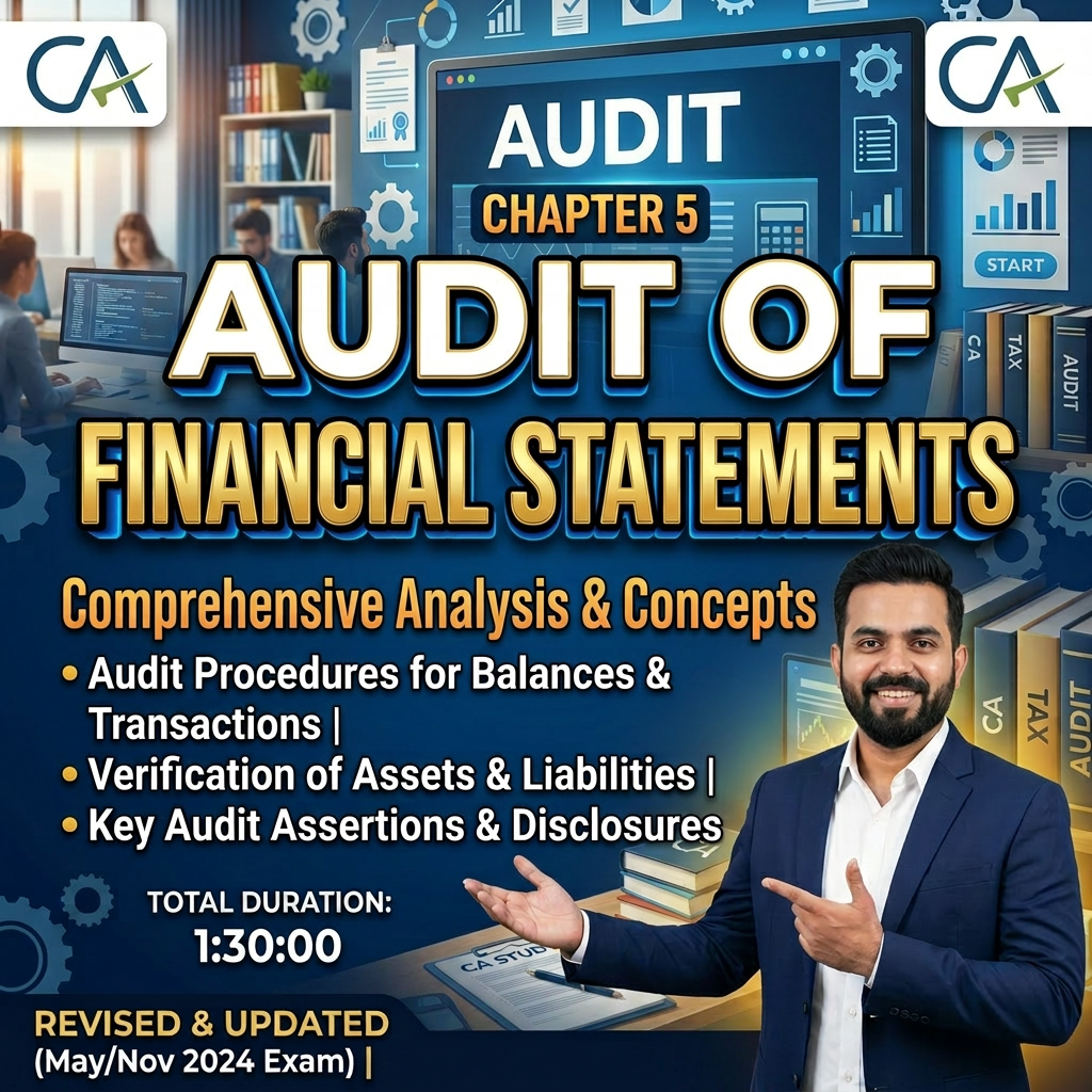 Course cover for audit of financial statements by CA Rahul Singh including topics and exam details